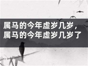 属马的今年虚岁几岁，属马的今年虚岁几岁了