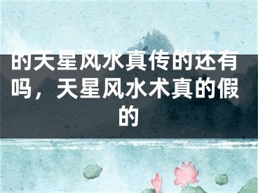 的天星风水真传的还有吗，天星风水术真的假的