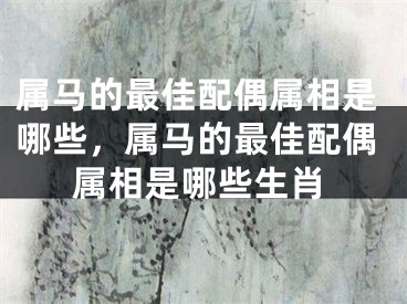 属马的最佳配偶属相是哪些,属马的最佳配偶属相是哪些生肖