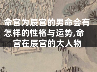 命宫为辰宫的男命会有怎样的性格与运势,命宫在辰宫的大人物