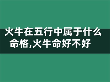 火牛在五行中属于什么命格,火牛命好不好