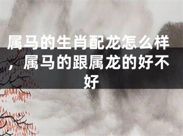 属马的生肖配龙怎么样，属马的跟属龙的好不好