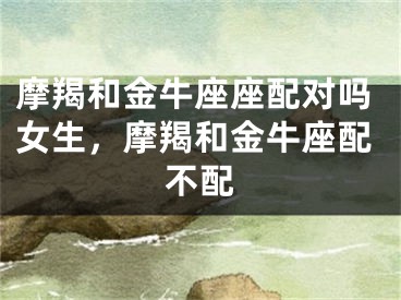 摩羯和金牛座座配对吗女生，摩羯和金牛座配不配