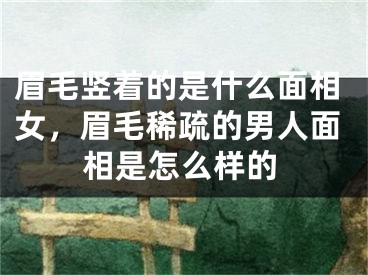 眉毛竖着的是什么面相女，眉毛稀疏的男人面相是怎么样的