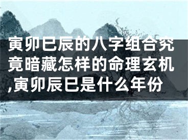寅卯巳辰的八字组合究竟暗藏怎样的命理玄机,寅卯辰巳是什么年份
