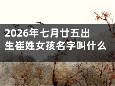 2026年七月廿五出生崔姓女孩名字叫什么