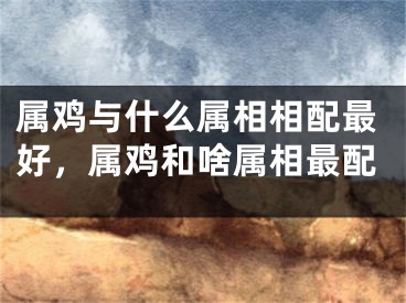属鸡与什么属相相配最好，属鸡和啥属相最配