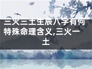 三火三土生辰八字有何特殊命理含义,三火一土