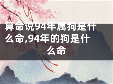 算命说94年属狗是什么命,94年的狗是什么命