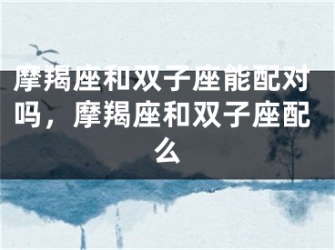 摩羯座和双子座能配对吗，摩羯座和双子座配么