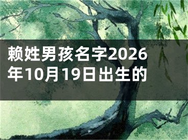 赖姓男孩名字2026年10月19日出生的