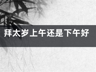 拜太岁上午还是下午好