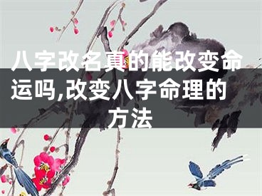 八字改名真的能改变命运吗,改变八字命理的方法