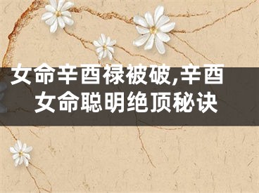 女命辛酉禄被破,辛酉女命聪明绝顶秘诀