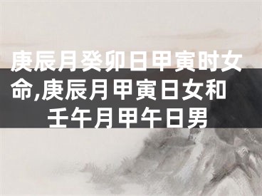 庚辰月癸卯日甲寅时女命,庚辰月甲寅日女和壬午月甲午日男