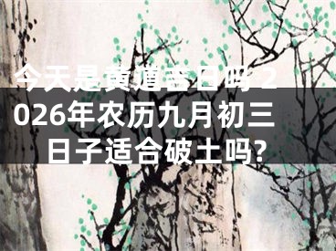 今天是黄道吉日吗 2026年农历九月初三日子适合破土吗?