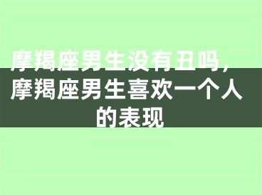 摩羯座男生没有丑吗，摩羯座男生喜欢一个人的表现