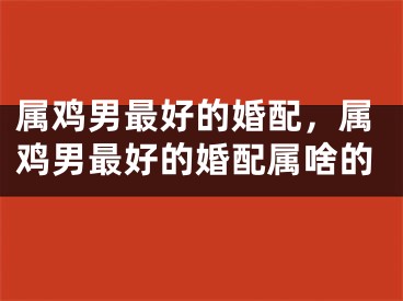 属鸡男最好的婚配,属鸡男最好的婚配属啥的