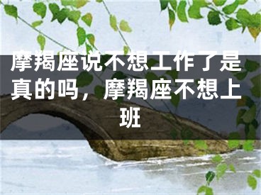 摩羯座说不想工作了是真的吗,摩羯座不想上班