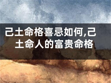 己土命格喜忌如何,己土命人的富贵命格