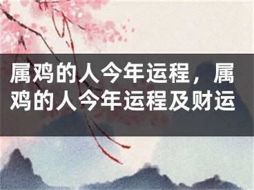属鸡的人今年运程，属鸡的人今年运程及财运