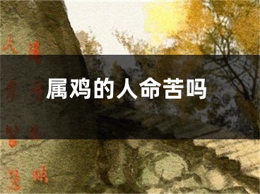 属鸡的人命苦吗
