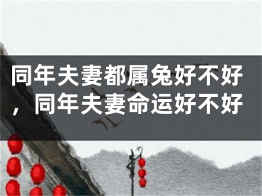 同年夫妻都属兔好不好，同年夫妻命运好不好