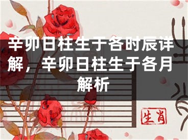 辛卯日柱生于各时辰详解，辛卯日柱生于各月解析