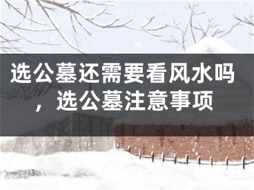 选公墓还需要看风水吗，选公墓注意事项