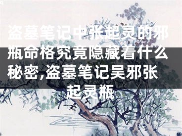 盗墓笔记中张起灵的邪瓶命格究竟隐藏着什么秘密,盗墓笔记吴邪张起灵瓶