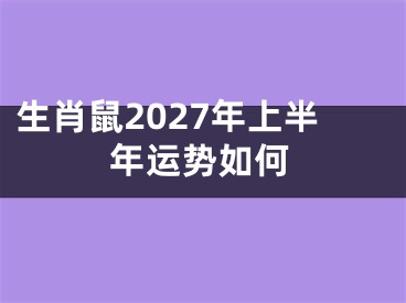 生肖鼠2027年上半年运势如何
