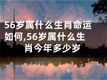 56岁属什么生肖命运如何,56岁属什么生肖今年多少岁