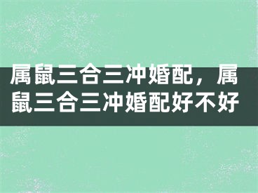 属鼠三合三冲婚配，属鼠三合三冲婚配好不好