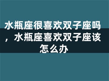 水瓶座很喜欢双子座吗，水瓶座喜欢双子座该怎么办