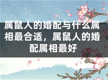 属鼠人的婚配与什么属相最合适，属鼠人的婚配属相最好