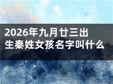 2026年九月廿三出生秦姓女孩名字叫什么