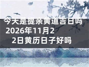 今天是提亲黄道吉日吗 2026年11月22日黄历日子好吗