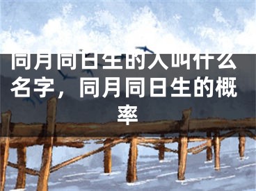 同月同日生的人叫什么名字，同月同日生的概率
