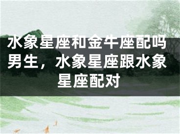 水象星座和金牛座配吗男生，水象星座跟水象星座配对 