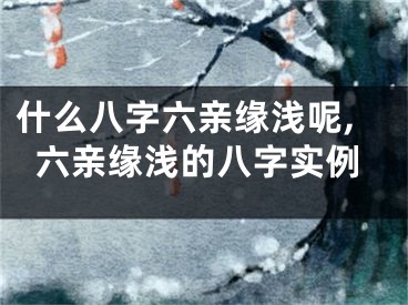 什么八字六亲缘浅呢,六亲缘浅的八字实例 