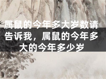 属鼠的今年多大岁数请告诉我，属鼠的今年多大的今年多少岁