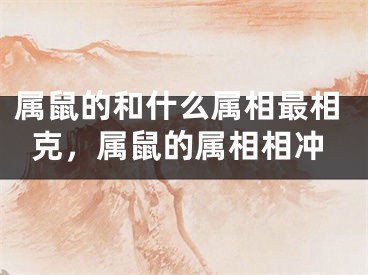 属鼠的和什么属相最相克，属鼠的属相相冲