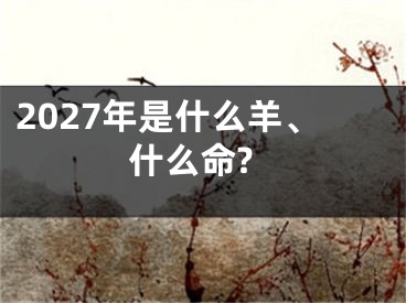 2027年是什么羊、什么命?