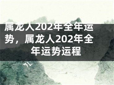 属龙人202年全年运势,属龙人202年全年运势运程