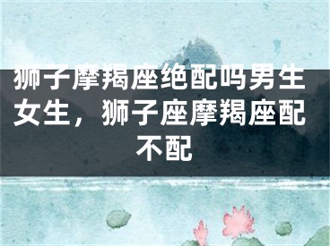 狮子摩羯座绝配吗男生女生，狮子座摩羯座配不配