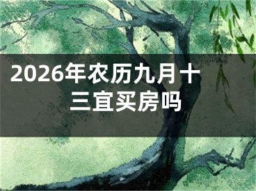 2026年农历九月十三宜买房吗