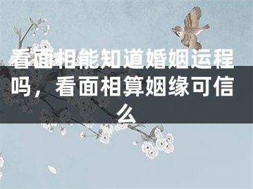看面相能知道婚姻运程吗，看面相算姻缘可信么