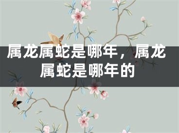 属龙属蛇是哪年，属龙属蛇是哪年的
