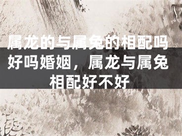 属龙的与属兔的相配吗好吗婚姻,属龙与属兔相配好不好