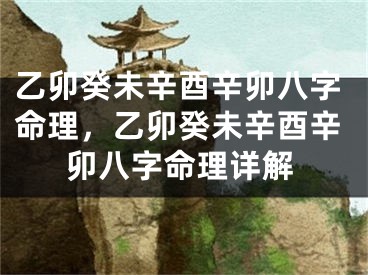 乙卯癸未辛酉辛卯八字命理，乙卯癸未辛酉辛卯八字命理详解